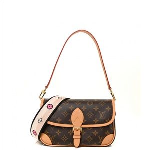 Louis Vuitton Diane Pink Black Coated Canvas Cross Body Bag
